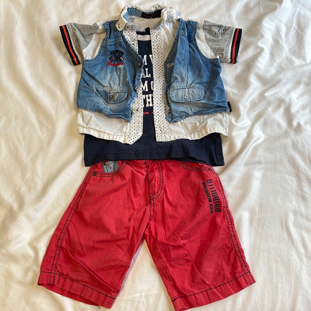 3 piece boys short set